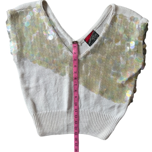 Vintage 1980s Knit Sequin Top, Michelle E. Golding for Crescendo, Size Medium - Picture 6 of 8